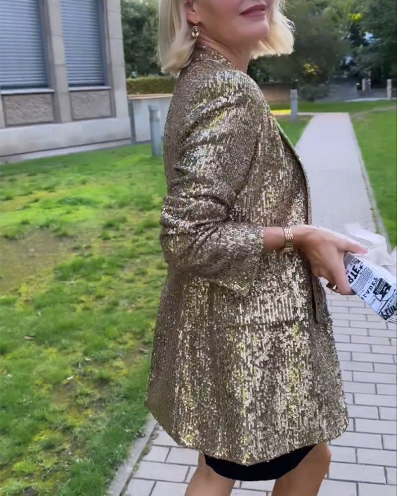 Naiste pikk litritega pintsak – reväärkrae ja kolmveerandvarrukad